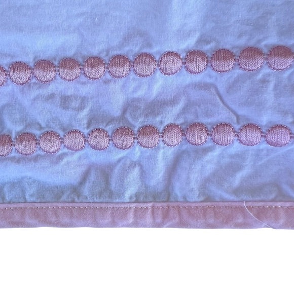 Pottery Barn Kids Pearl Dot Embroidered Crib Bedding Set Light Pink GUC - Picture 9 of 16